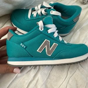 Toddler girls sneakers size 11 New Balance Brand New. Worn once. Mint condition